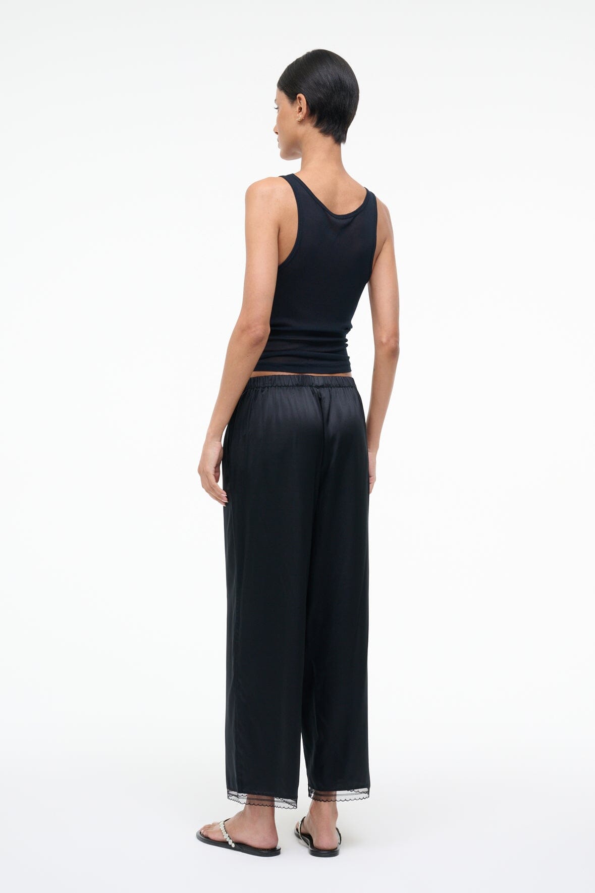 Kirby Silk Cropped Pant | Black