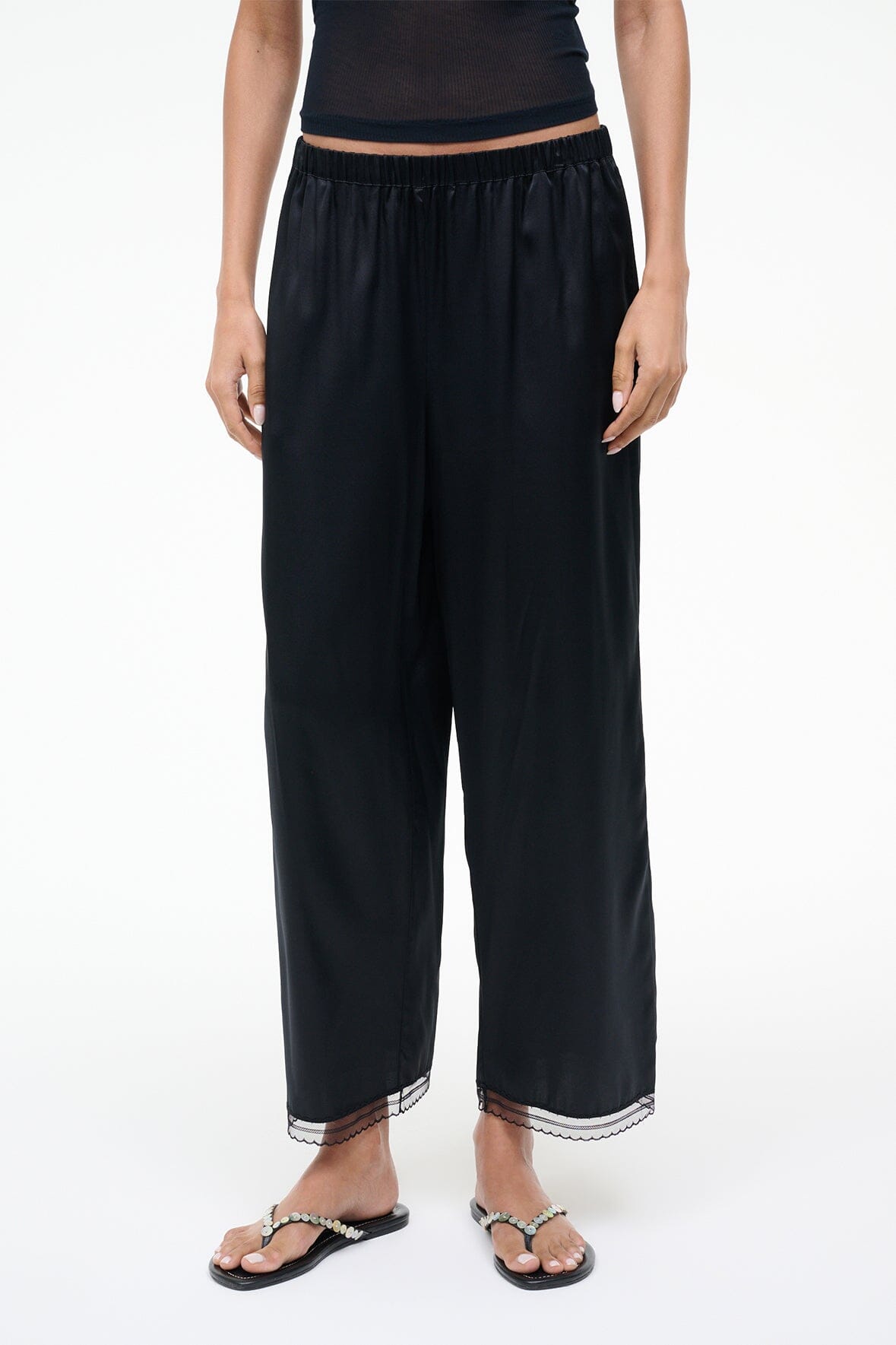 Kirby Silk Cropped Pant | Black
