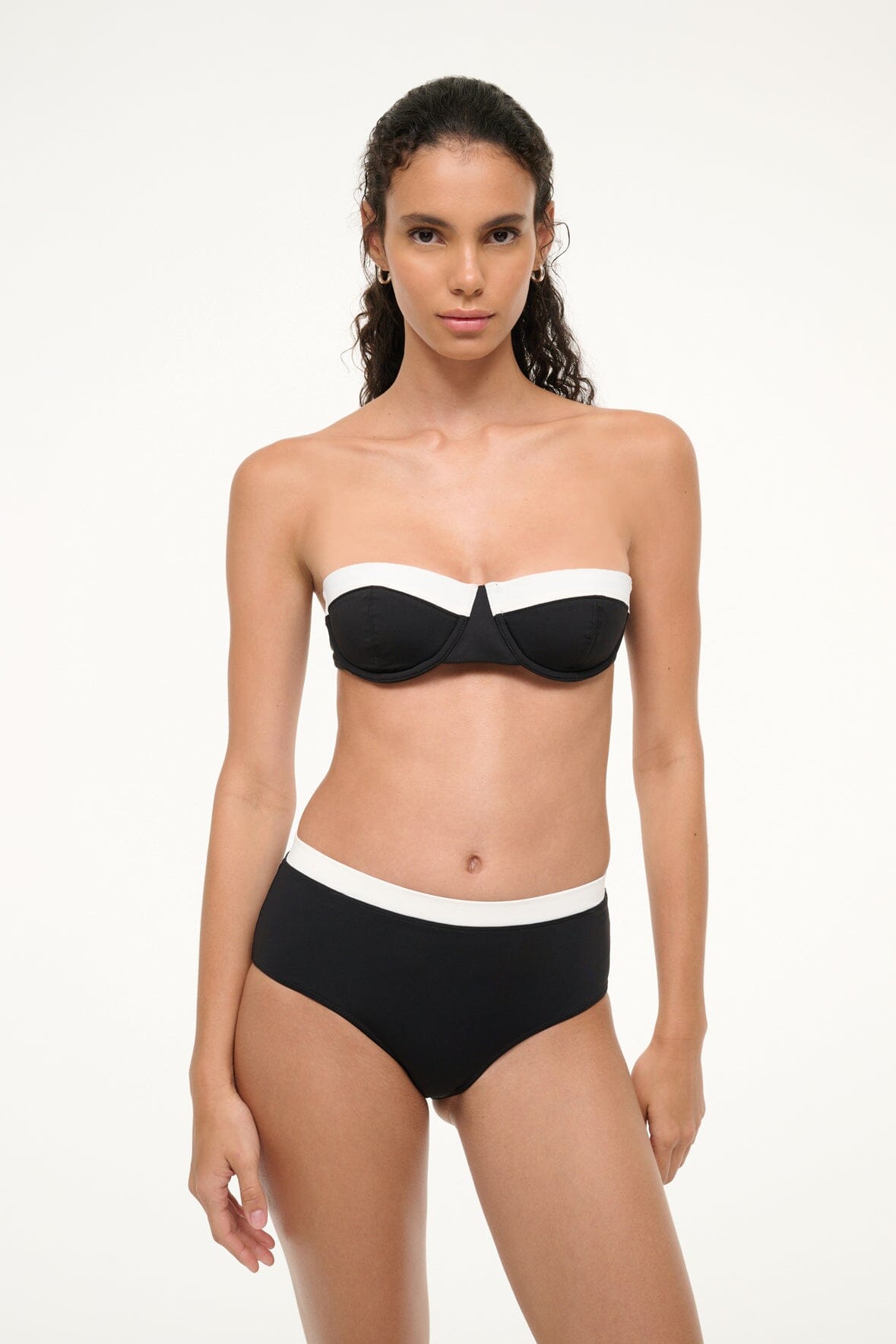 Devon High - Rise Bikini Bottom | Black White