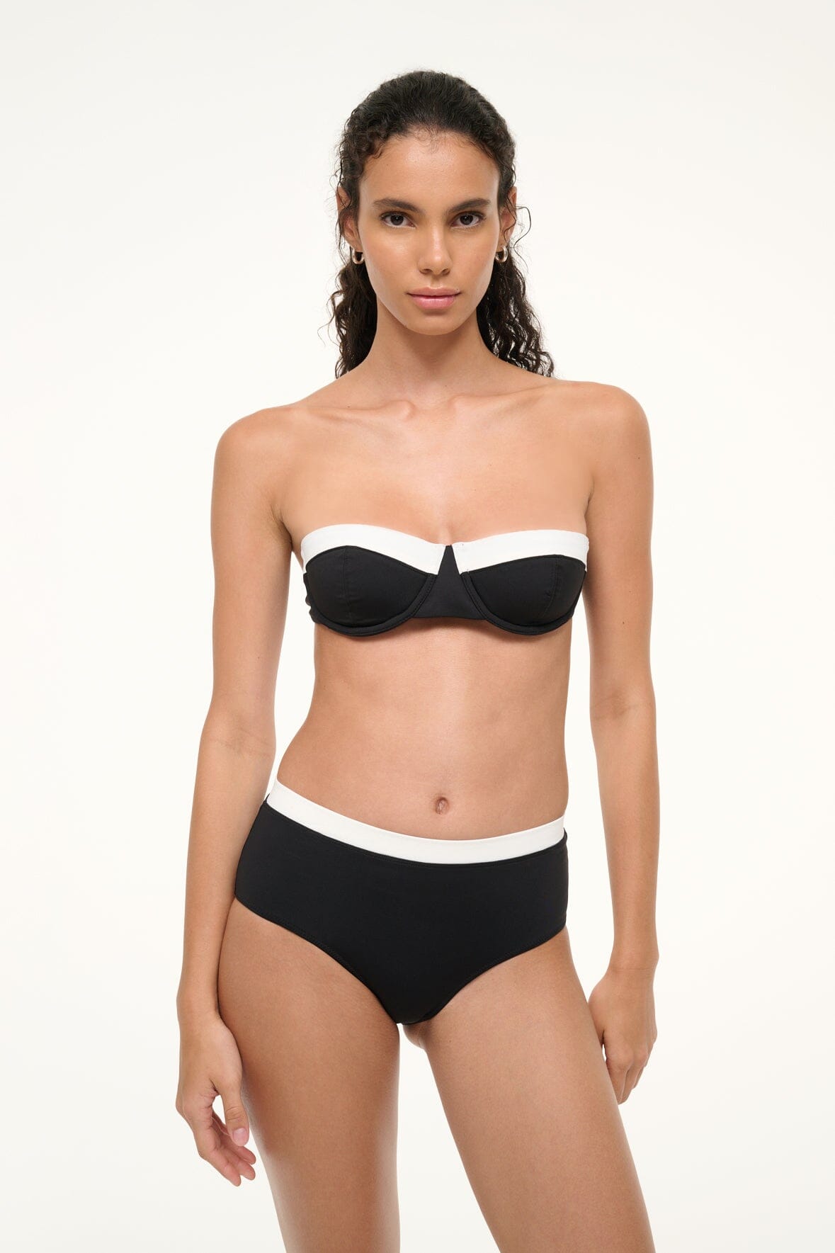 Jo Balconette Bikini Top | Black White