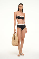 Devon High - Rise Bikini Bottom | Black White