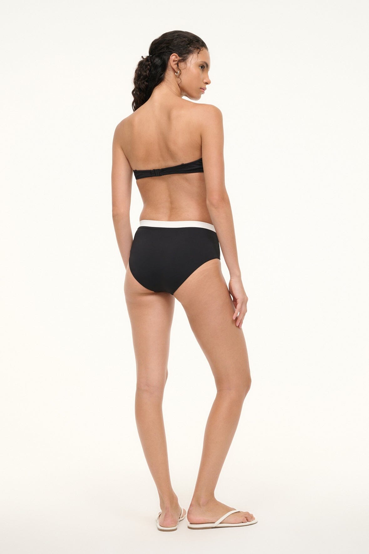 Devon High - Rise Bikini Bottom | Black White