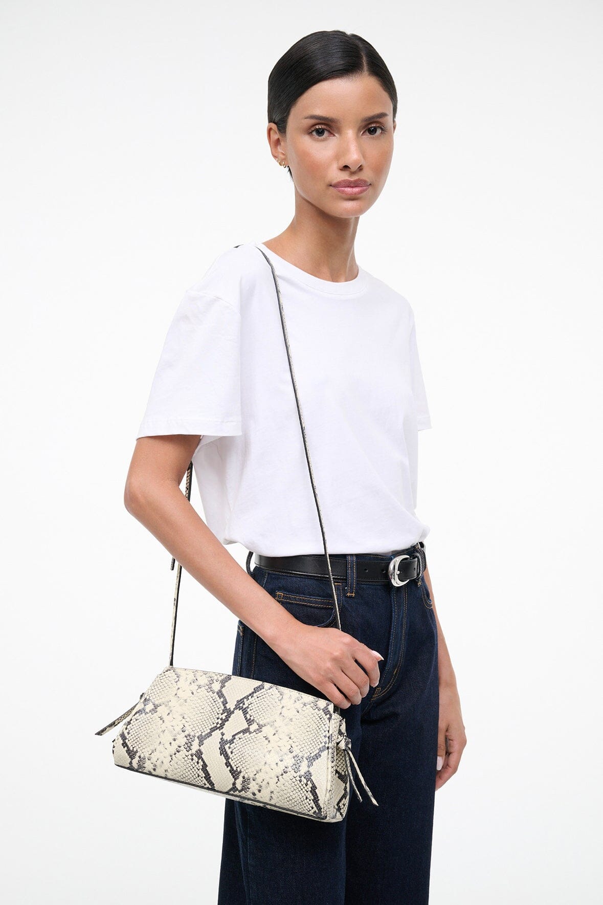 Maude Convertible Clutch | White Snake