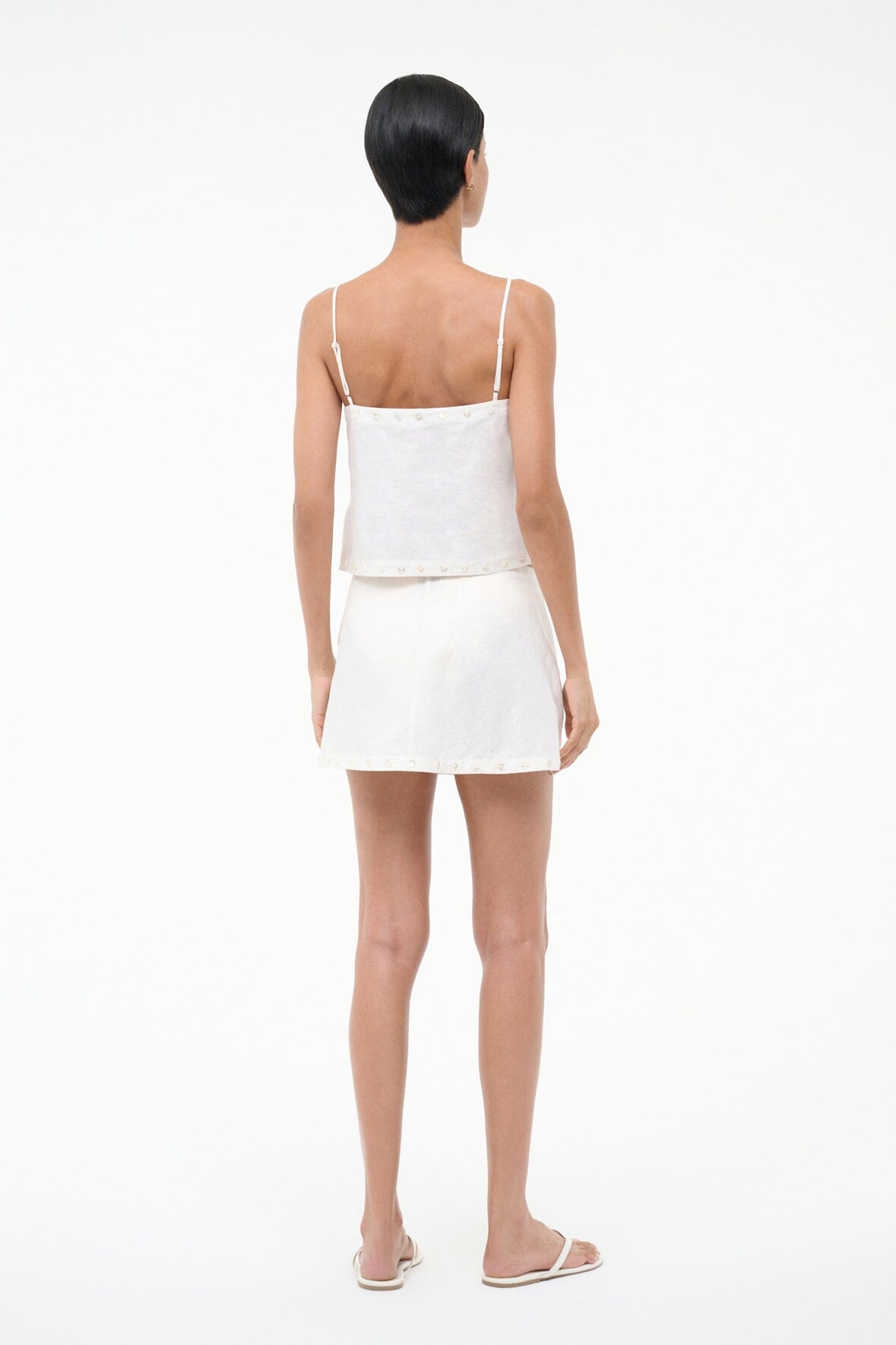 Zandra Linen Coverup Skirt | Ivory