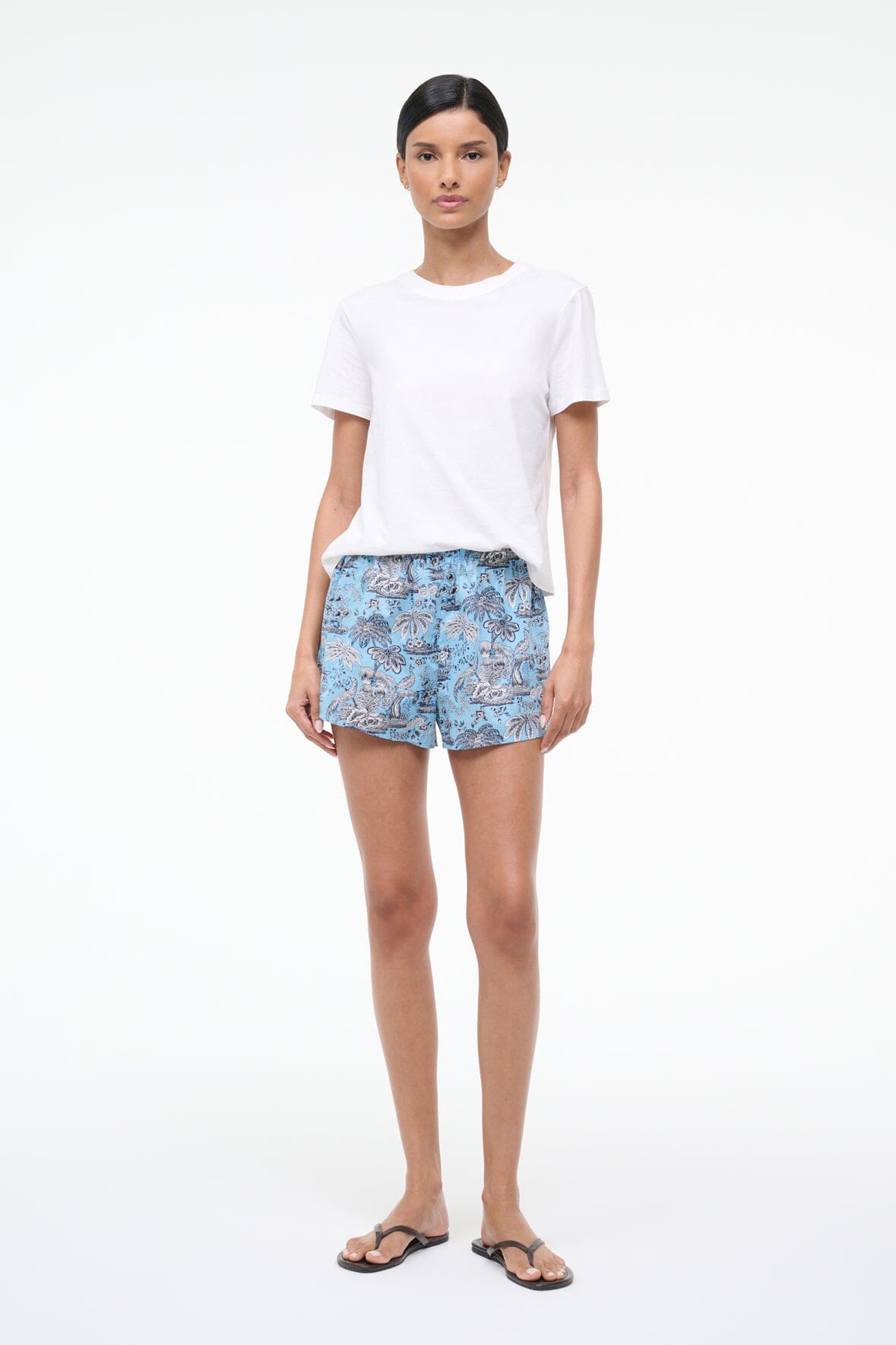 Paddle Coverup Short | Sky Toile