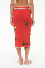 Levante Coverup Skirt | Riviera Flame