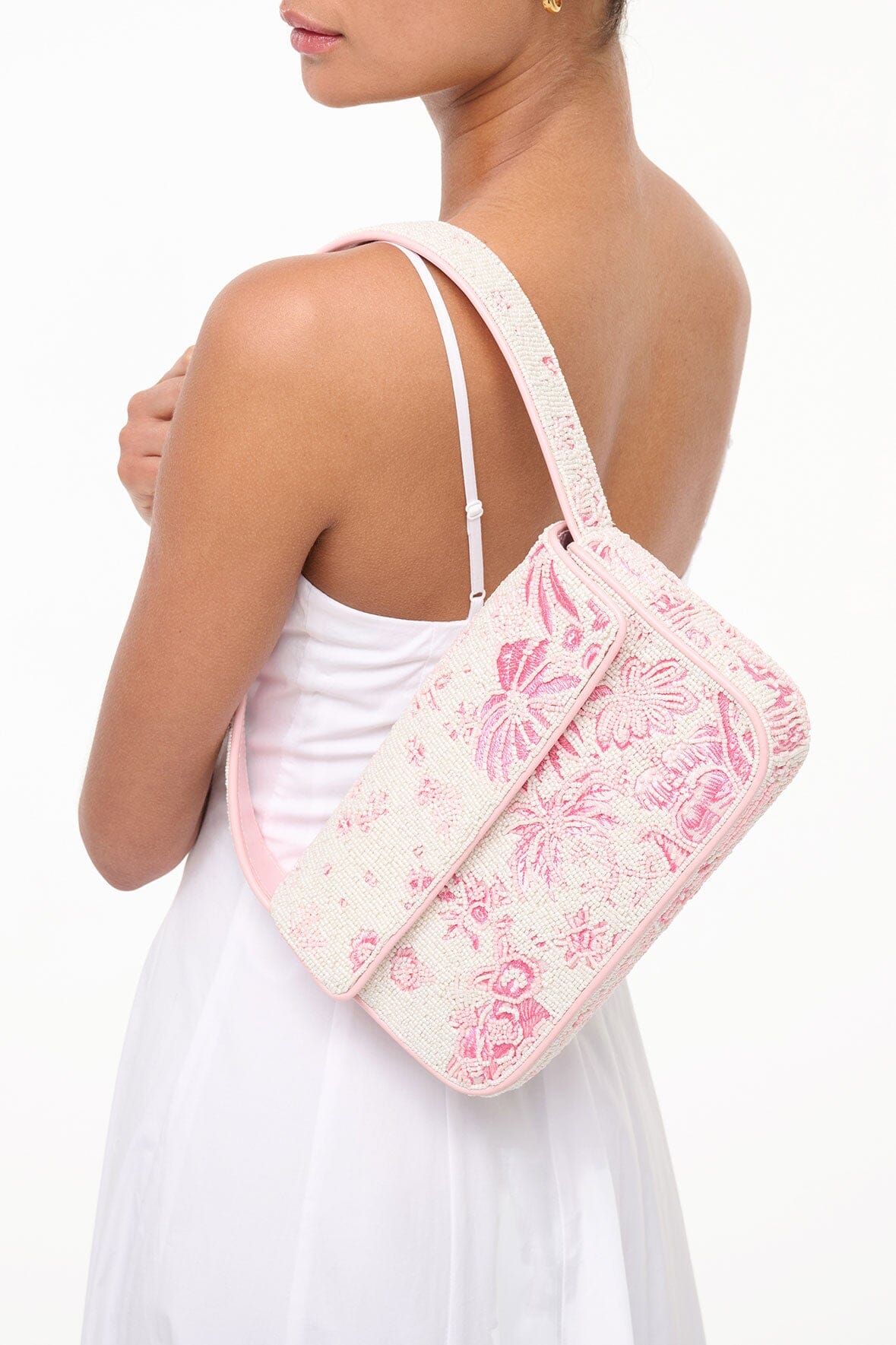 Tommy Beaded Bag | Ivory Cherry Blossom Toile