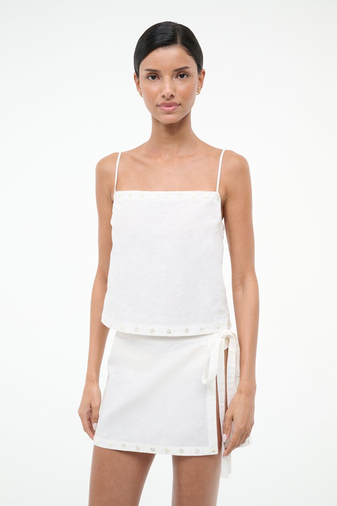 Zandra Linen Coverup Skirt | Ivory