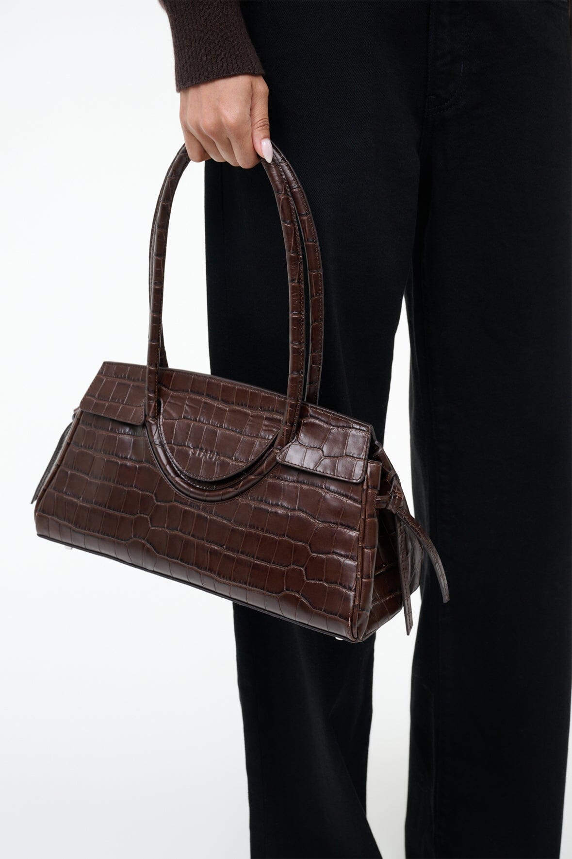 Maude Shoulder Bag | Espresso Croco