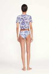 Fernanda Coverup Top | Blue Toile