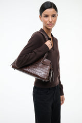 Maude Shoulder Bag | Espresso Croco