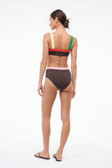 Devon High - Rise Bikini Bottom | Dark Chocolate Multi