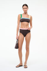 Devon High - Rise Bikini Bottom | Dark Chocolate Multi