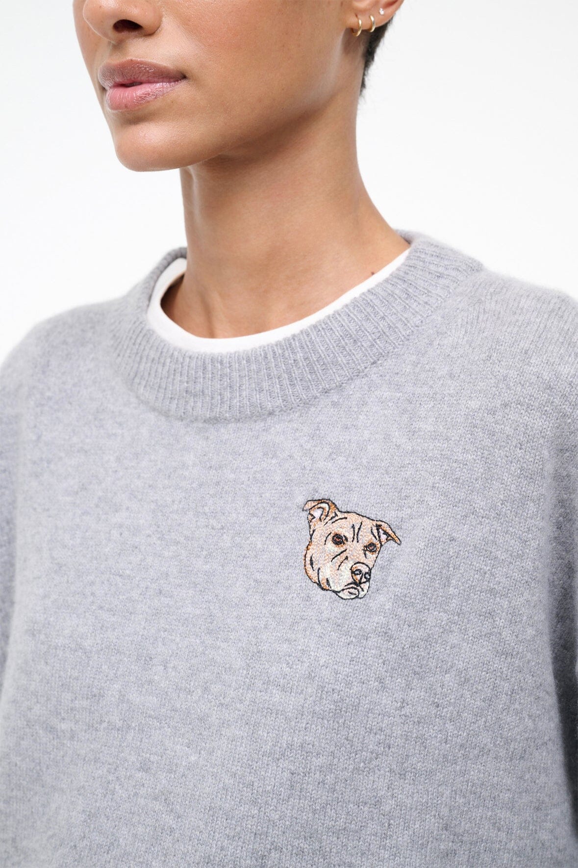 CUSTOM Kmsumu x C.BONZ SERRANO CASHMERE SWEATER | HEATHER GREY
