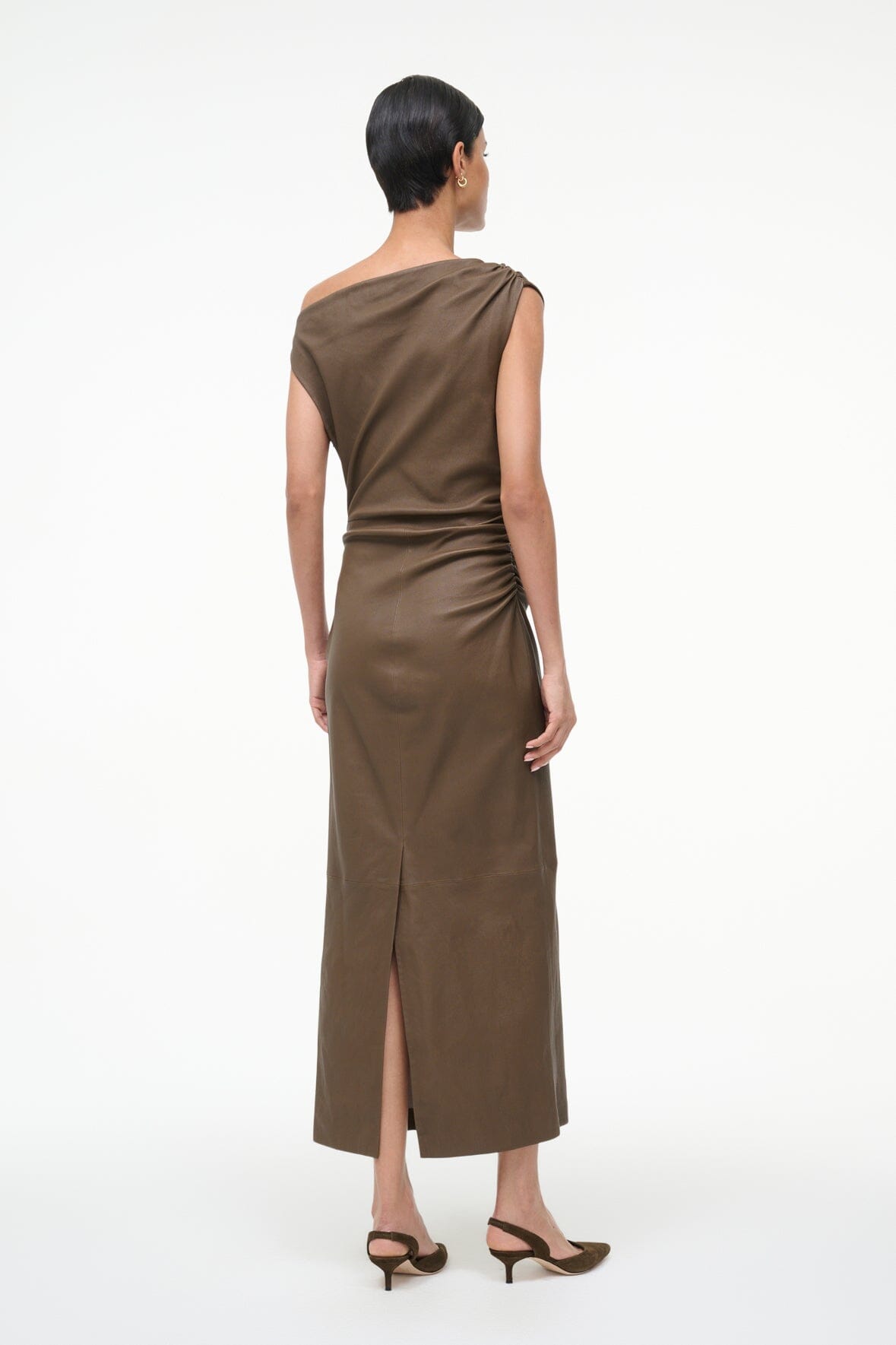 Phare Leather Dress | Truffle