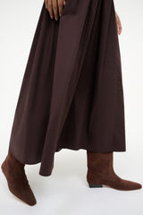 Wally Flat Boot | Mahogany Suede