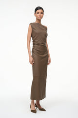 Phare Leather Dress | Truffle