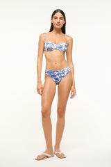 Jo Balconette Bikini Top | Blue Toile