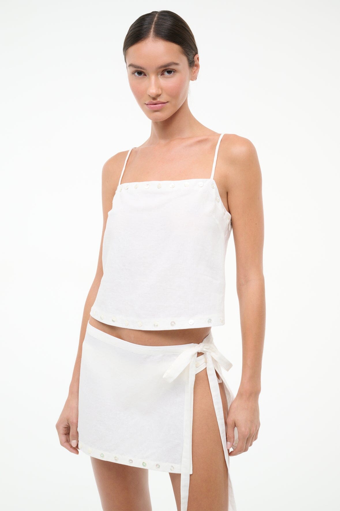 Kirra Linen Tank | Ivory