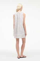 Elena Dress | Ecru Navy Stripe