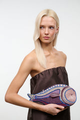 Pesce Beaded Clutch | Ultraviolet
