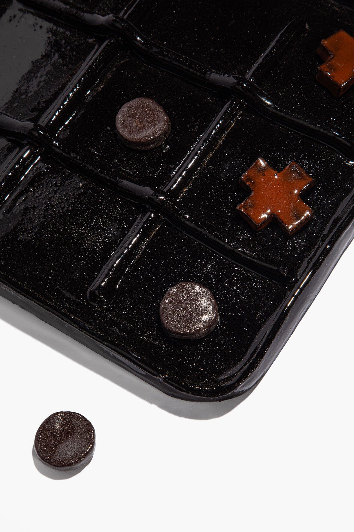 Ceramic Tic Tac Toe | Burnt Orange Glaze