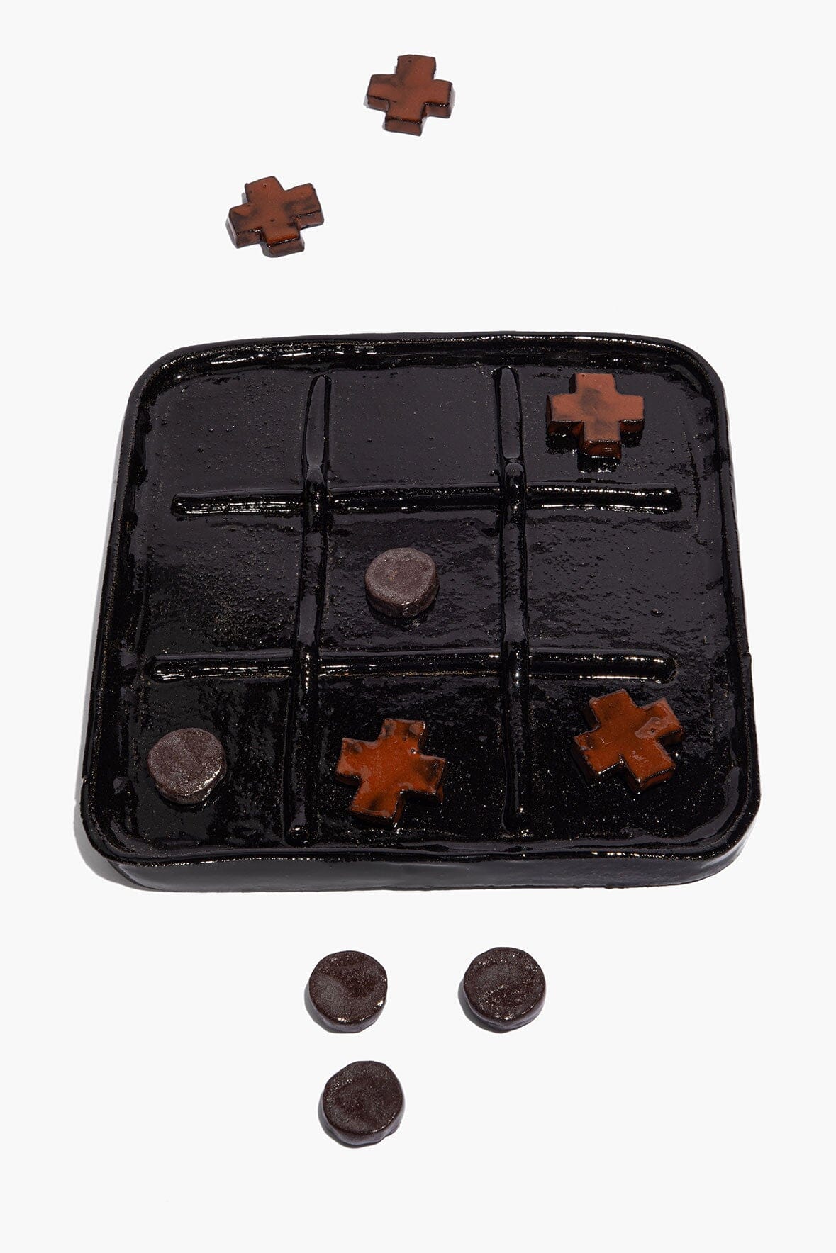 Ceramic Tic Tac Toe | Burnt Orange Glaze
