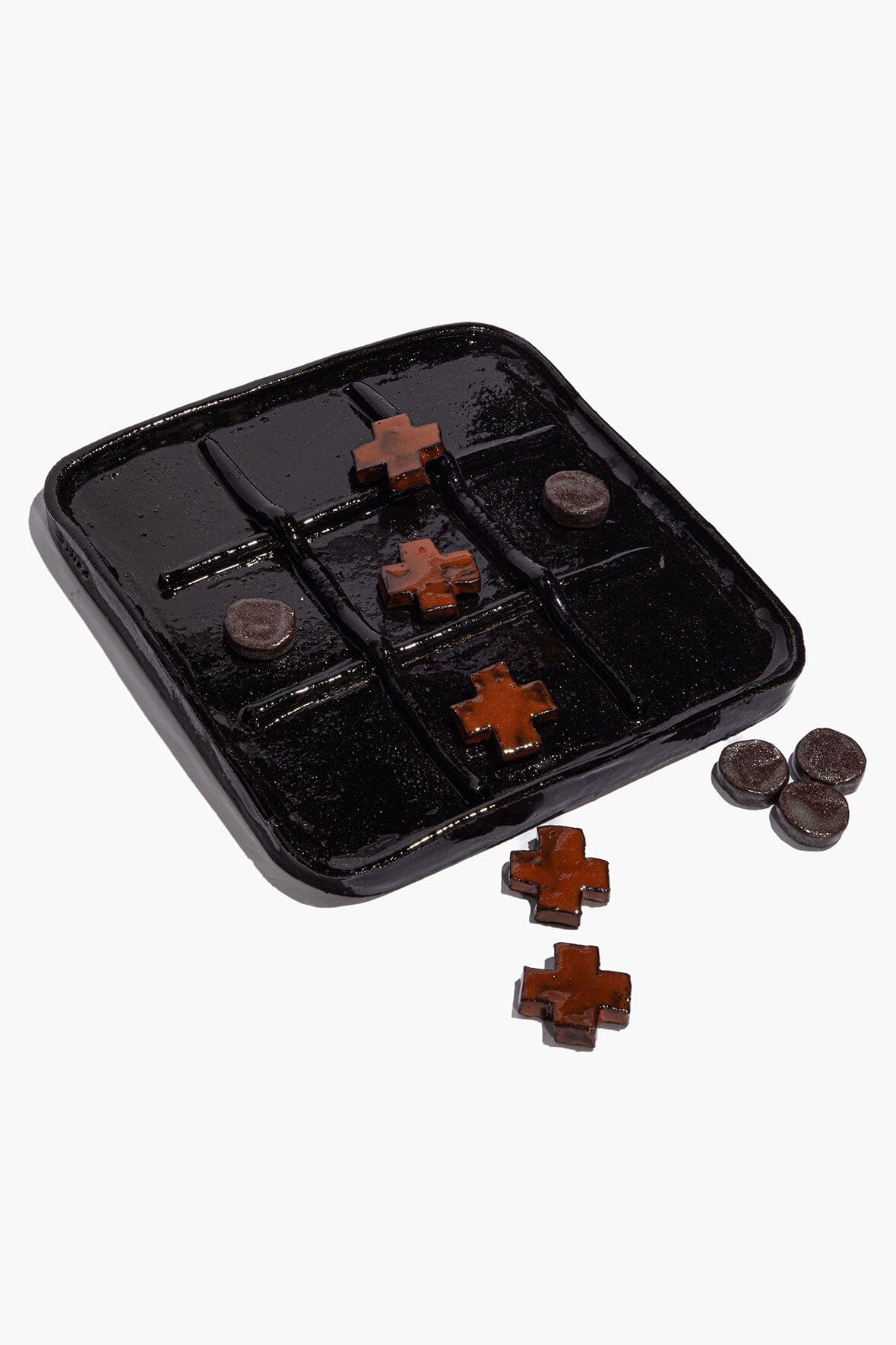 Ceramic Tic Tac Toe | Burnt Orange Glaze
