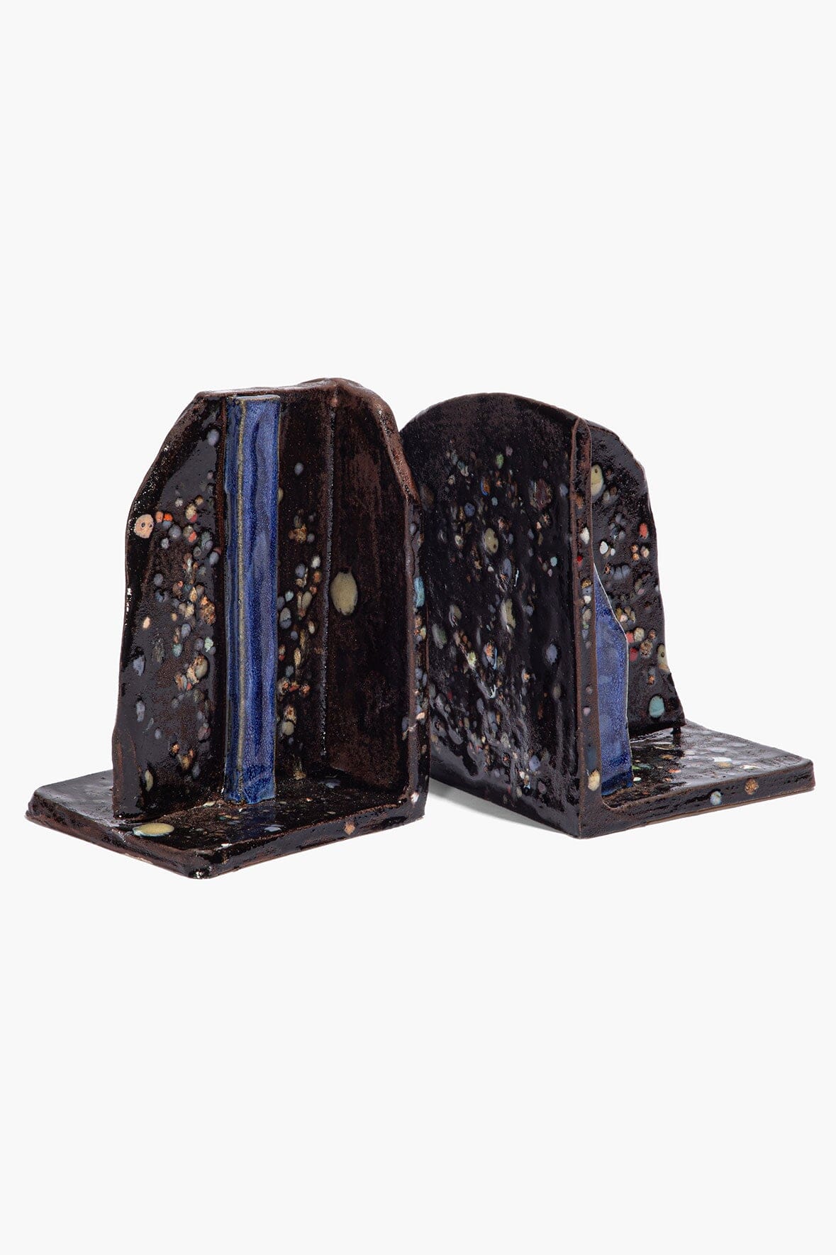Ceramic Bookends | Midnight Confetti Glaze