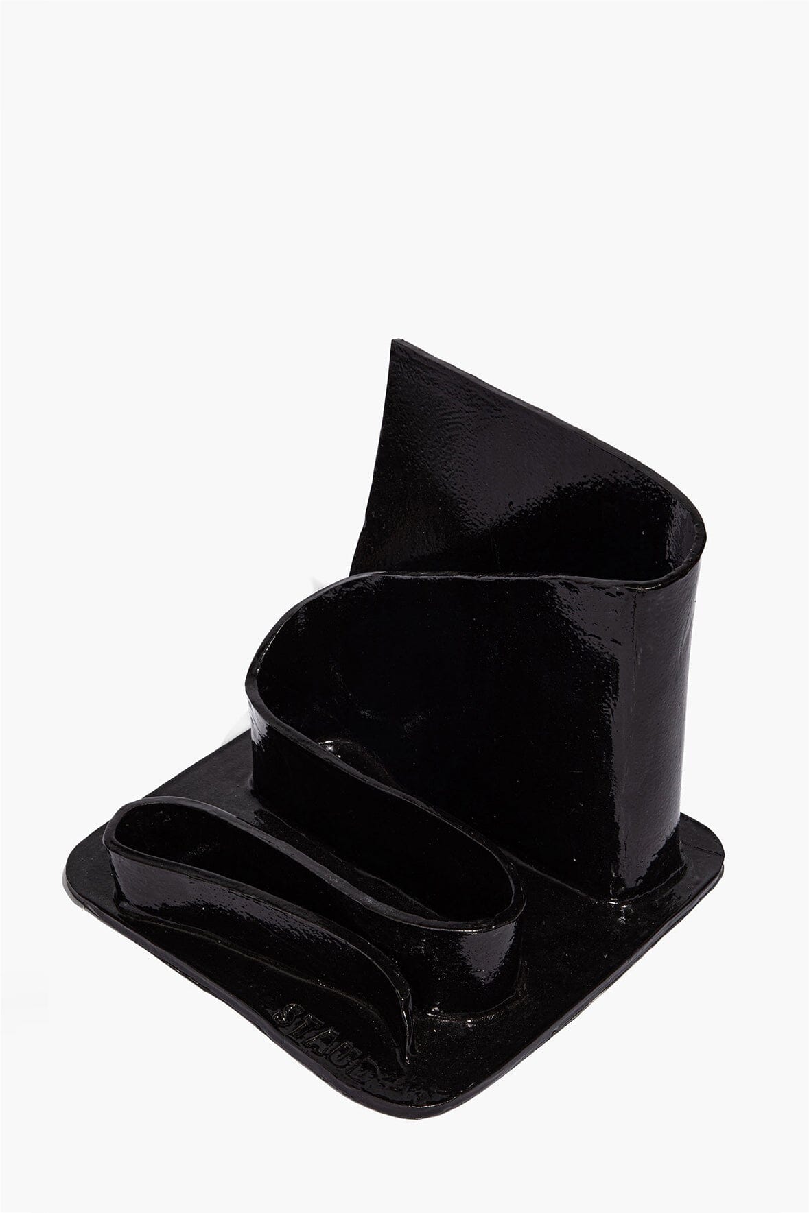 Wavy Stationary Holder | Black Glaze