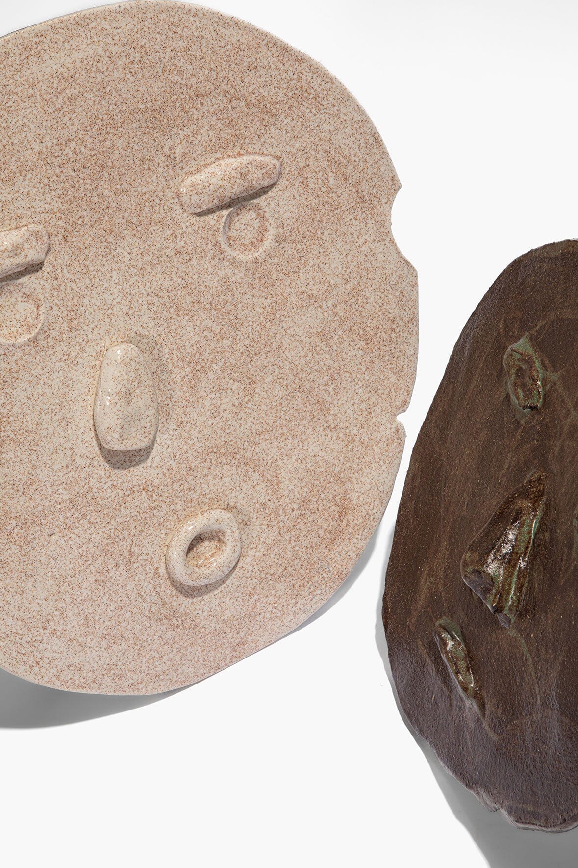 Eva Ceramic Face Set | White and Matcha Brown Glaze
