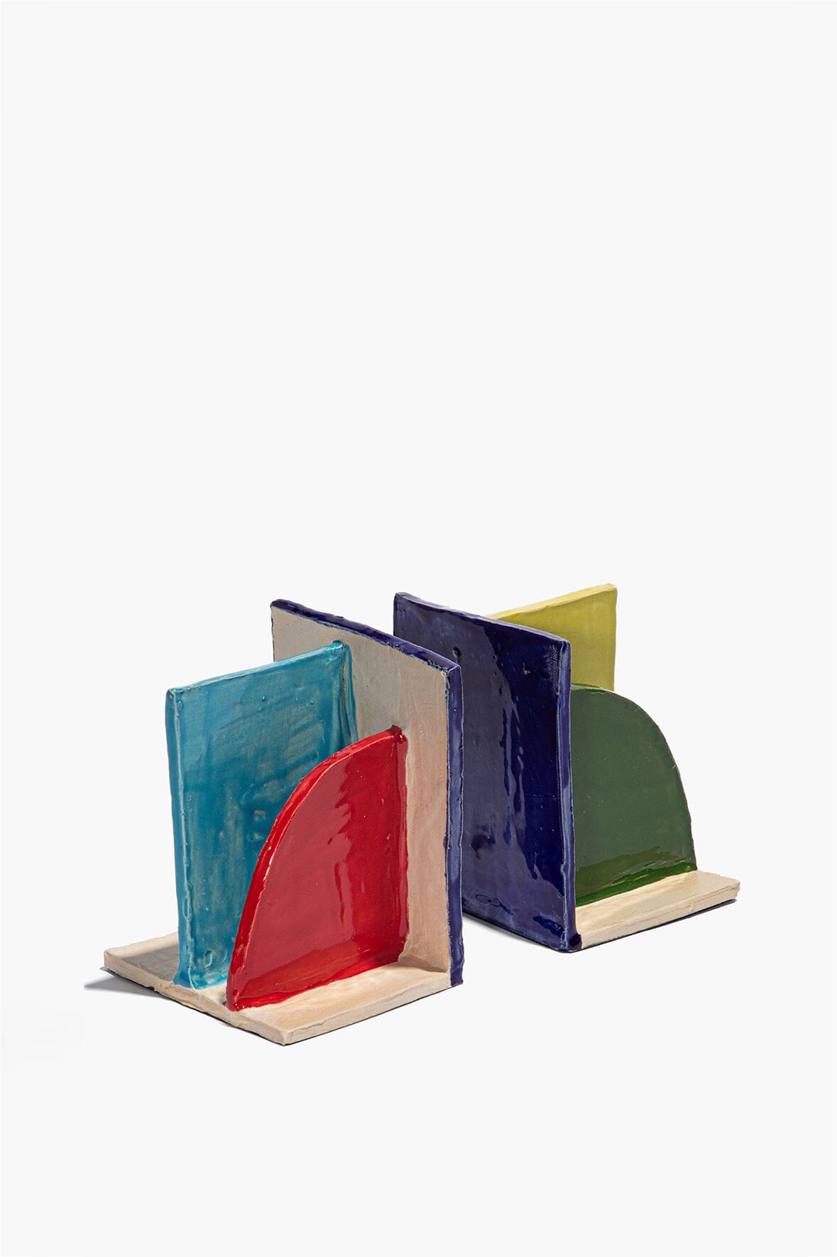 Ceramic Bookends | Rainbow Glaze