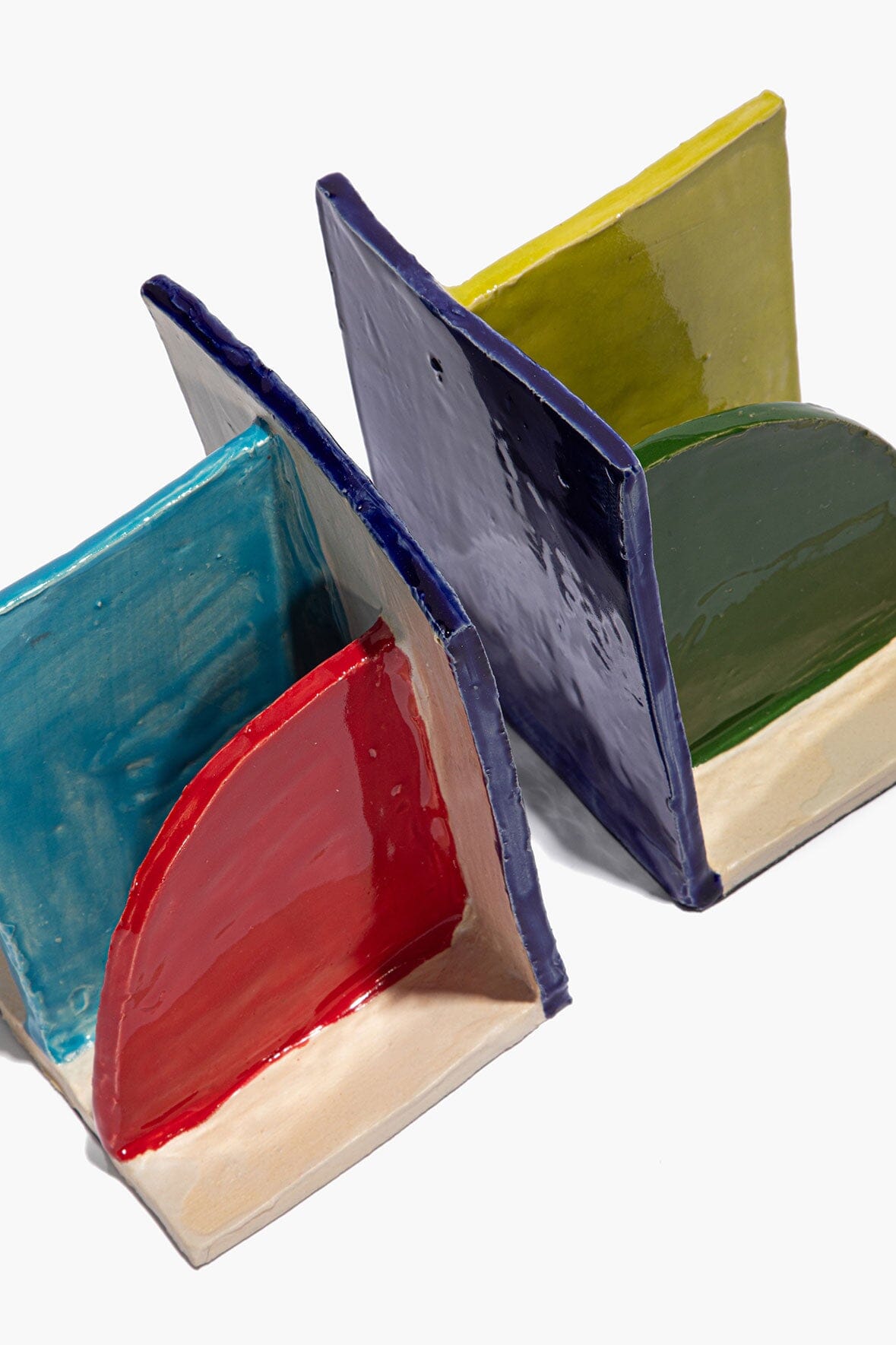 Ceramic Bookends | Rainbow Glaze