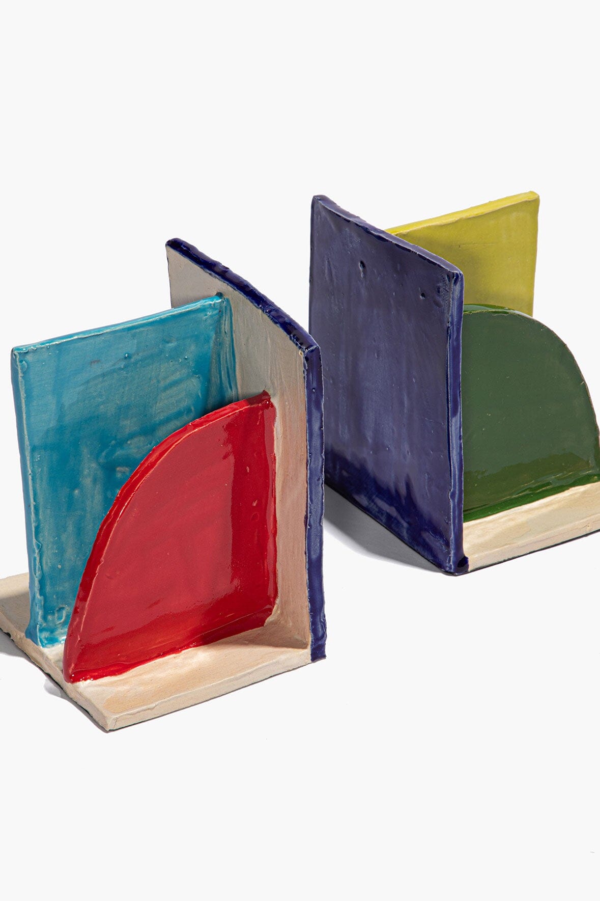 Ceramic Bookends | Rainbow Glaze