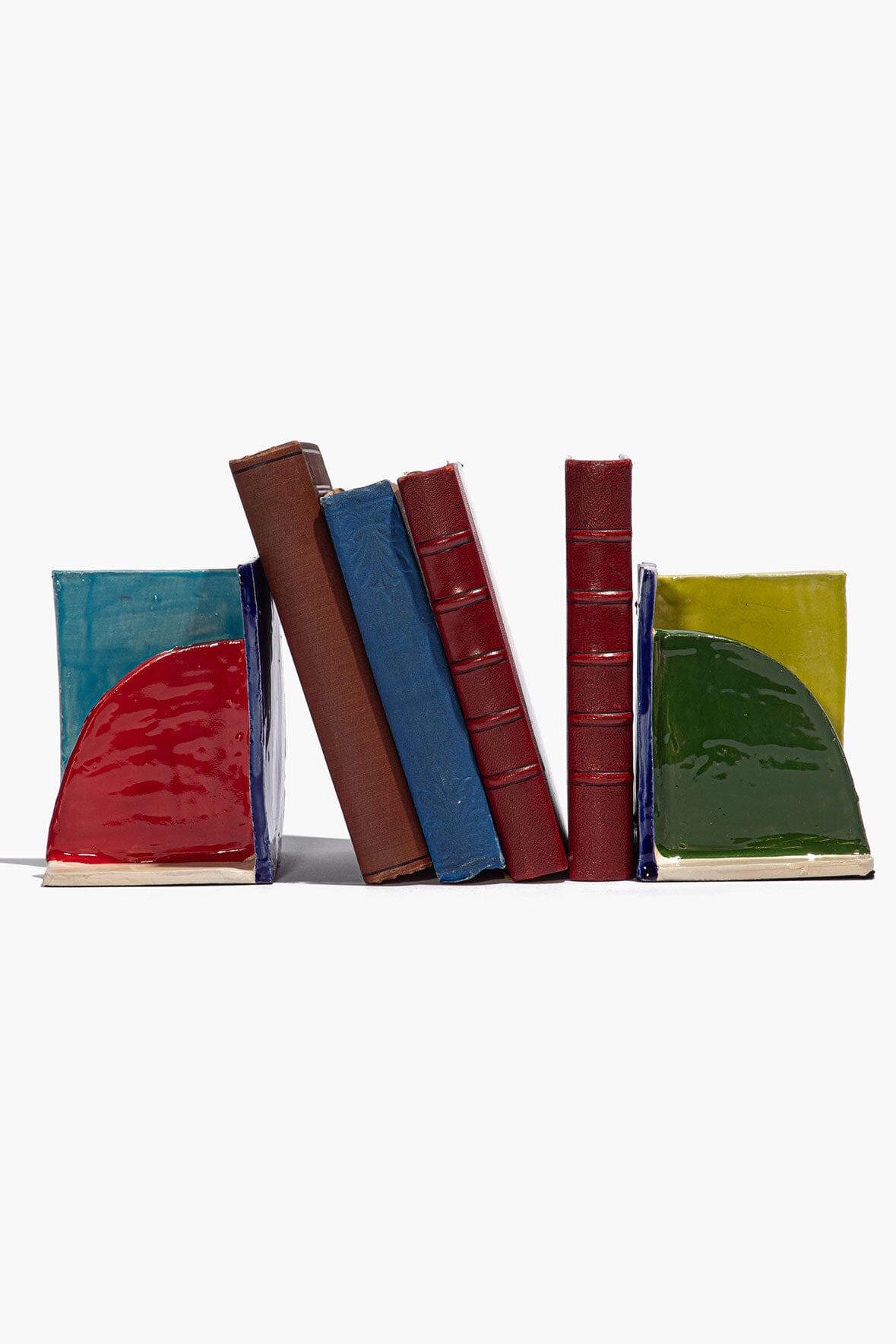 Ceramic Bookends | Rainbow Glaze