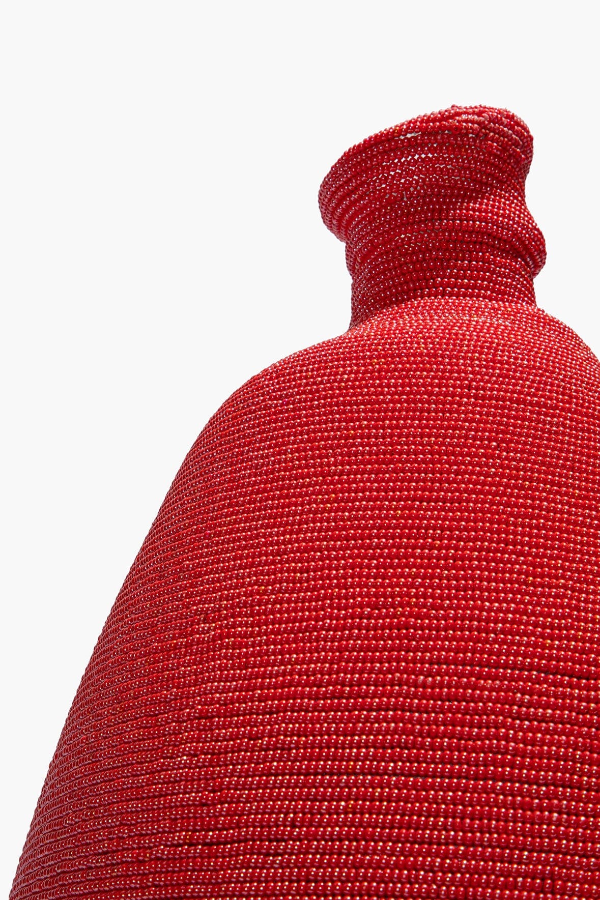 Tall Hand - Beaded Vase | Red
