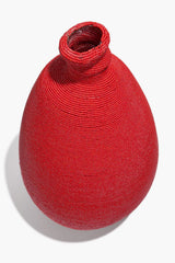 Tall Hand - Beaded Vase | Red