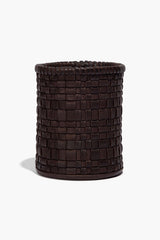 Rowe Woven Leather Candle | Espresso