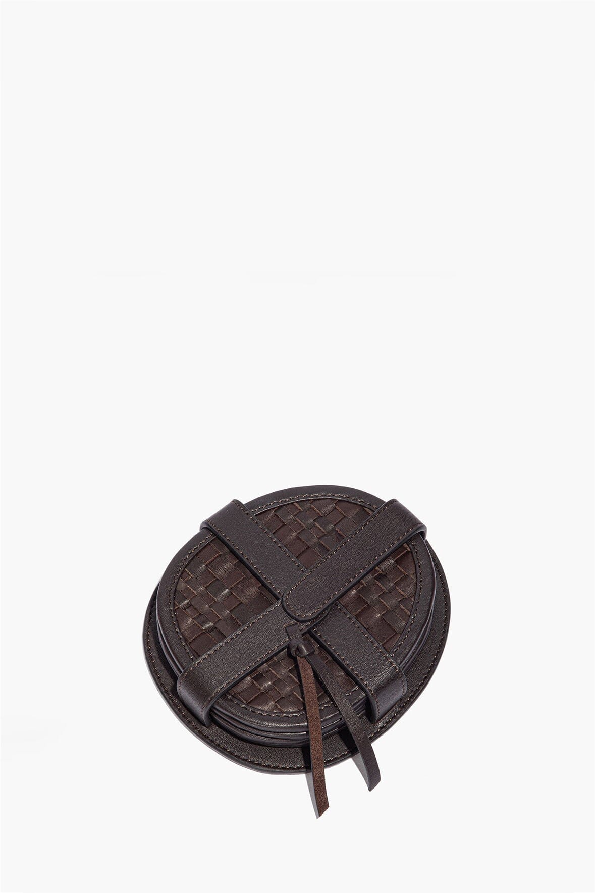 Grove Woven Leather Coasters | Espresso