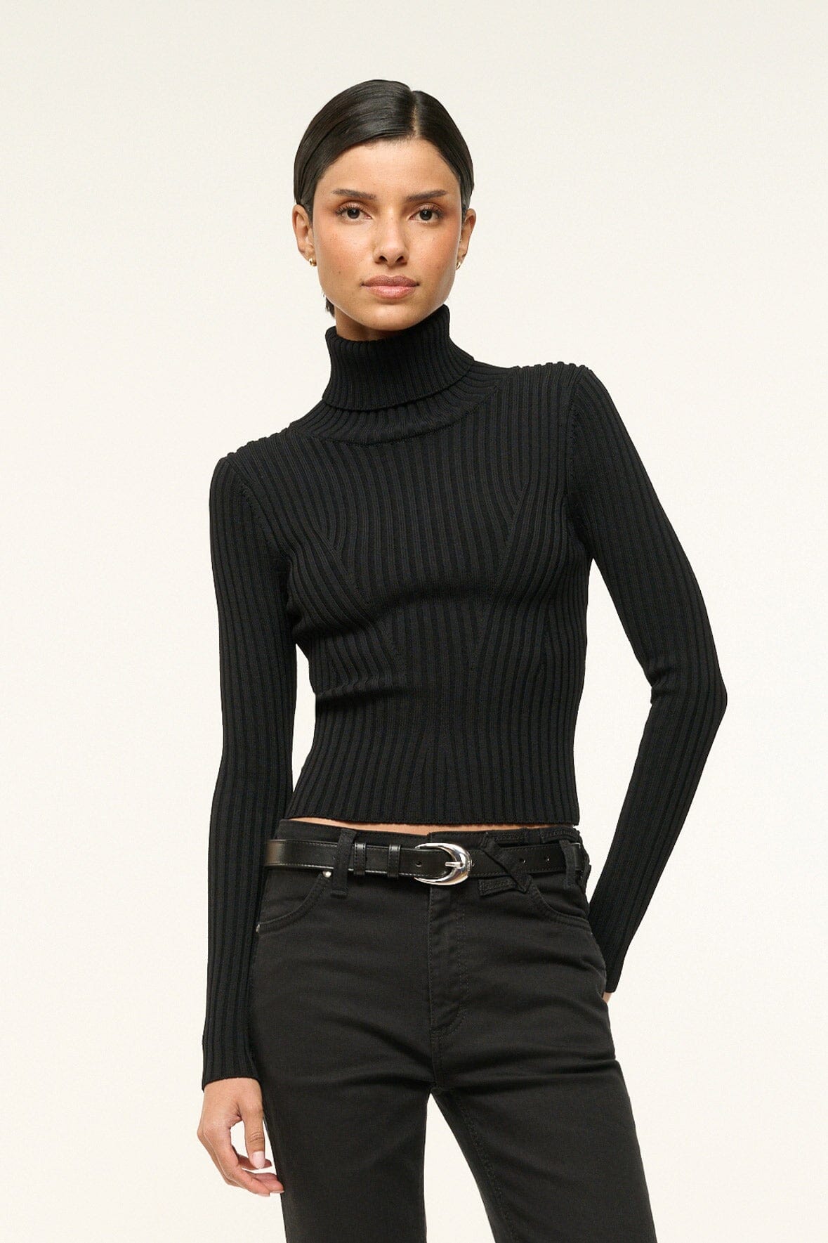 Moon Buckle Belt | Black Silver