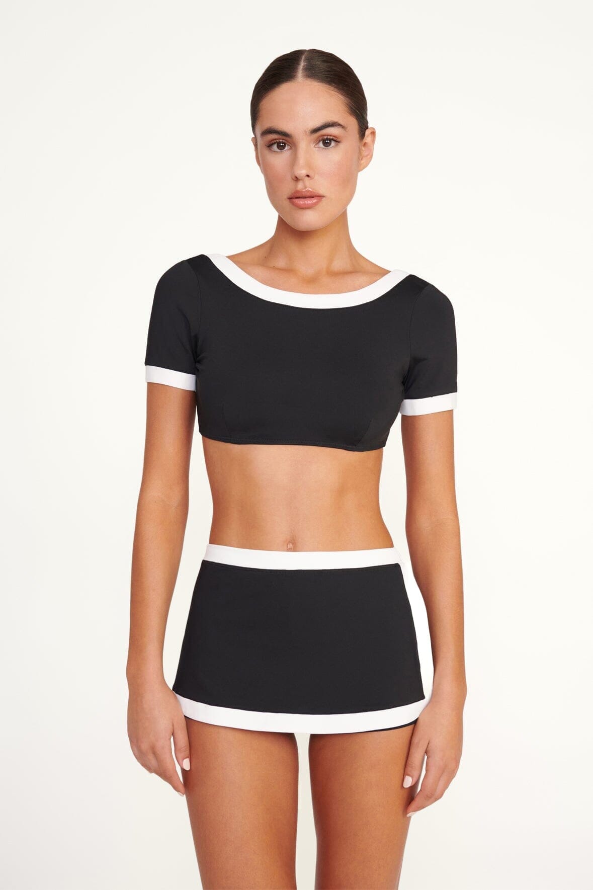 Nell Swim Skirt | Black/White