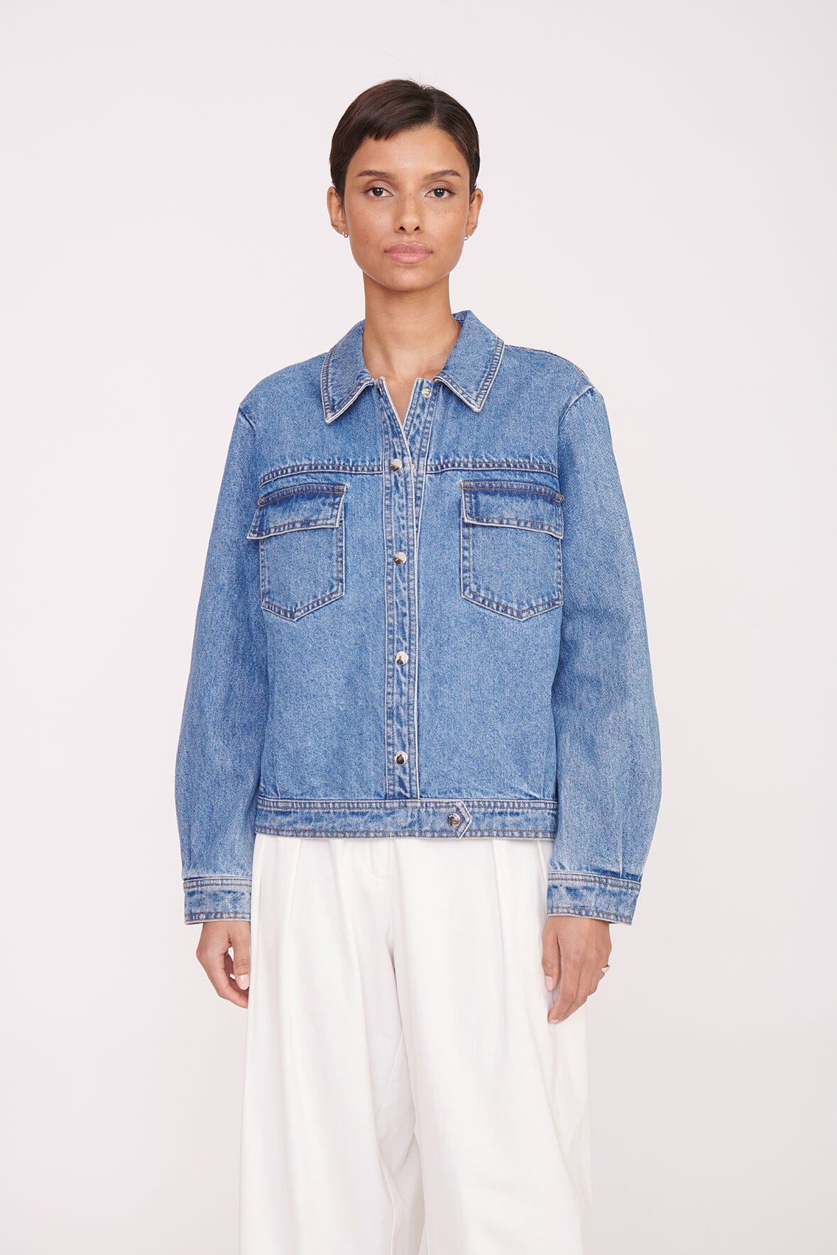 Oversized Ryan Denim Jacket | Medium Wash
