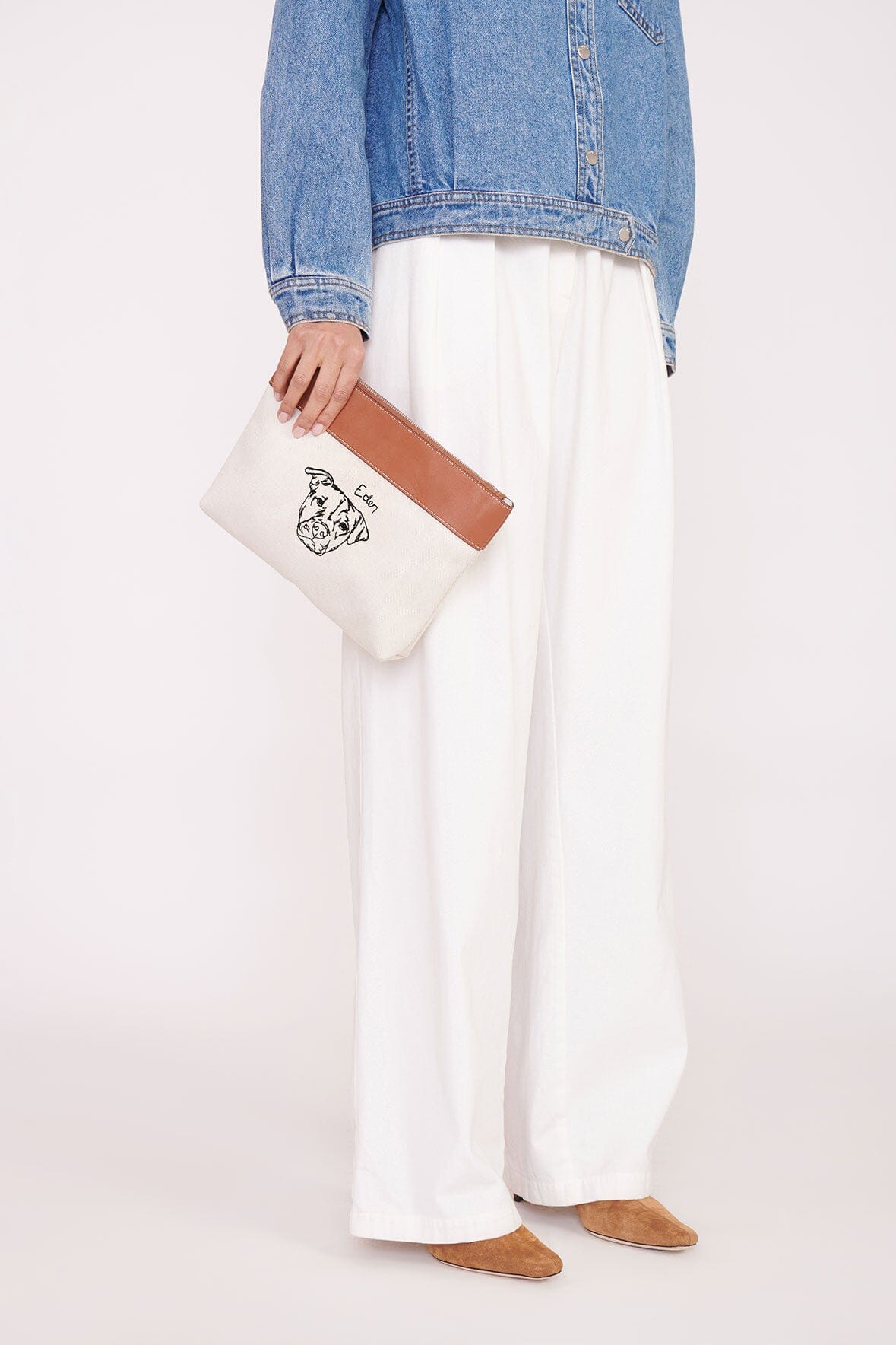 Duckie Zip Pouch | Cream Tan