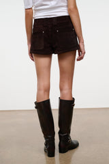 Geo Suede Short | Espresso