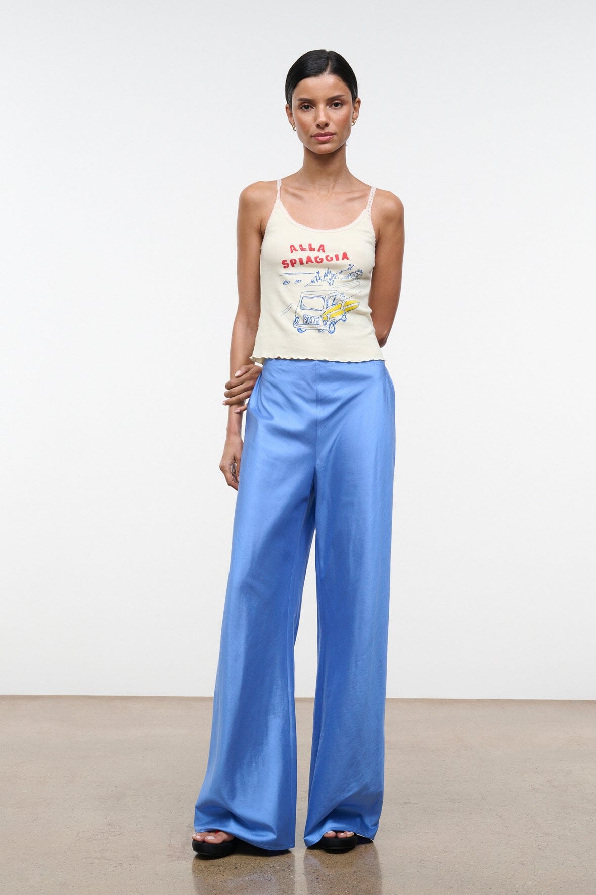 Stroll Silk Dupioni Pant | Coast
