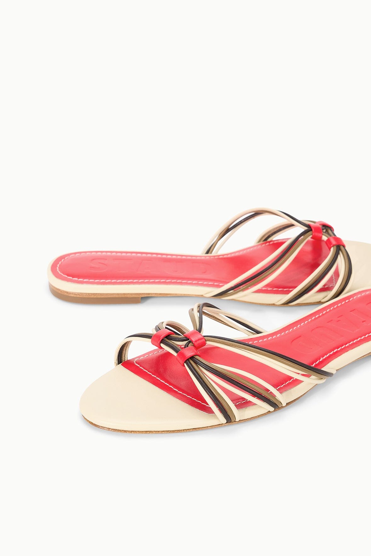 Carrie Sandal | Cream Red Rose