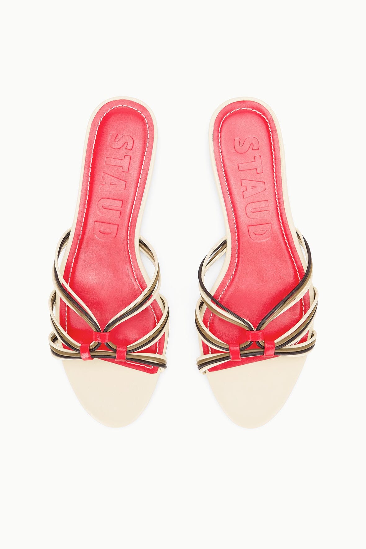 Carrie Sandal | Cream Red Rose