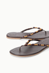 Freja Thong Sandal | Wood Beads