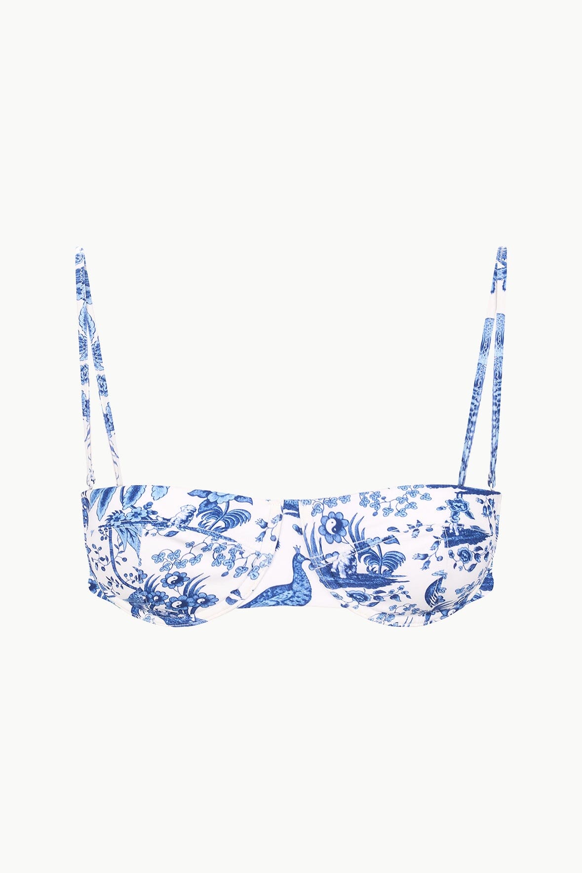 Jo Balconette Bikini Top | Blue Toile