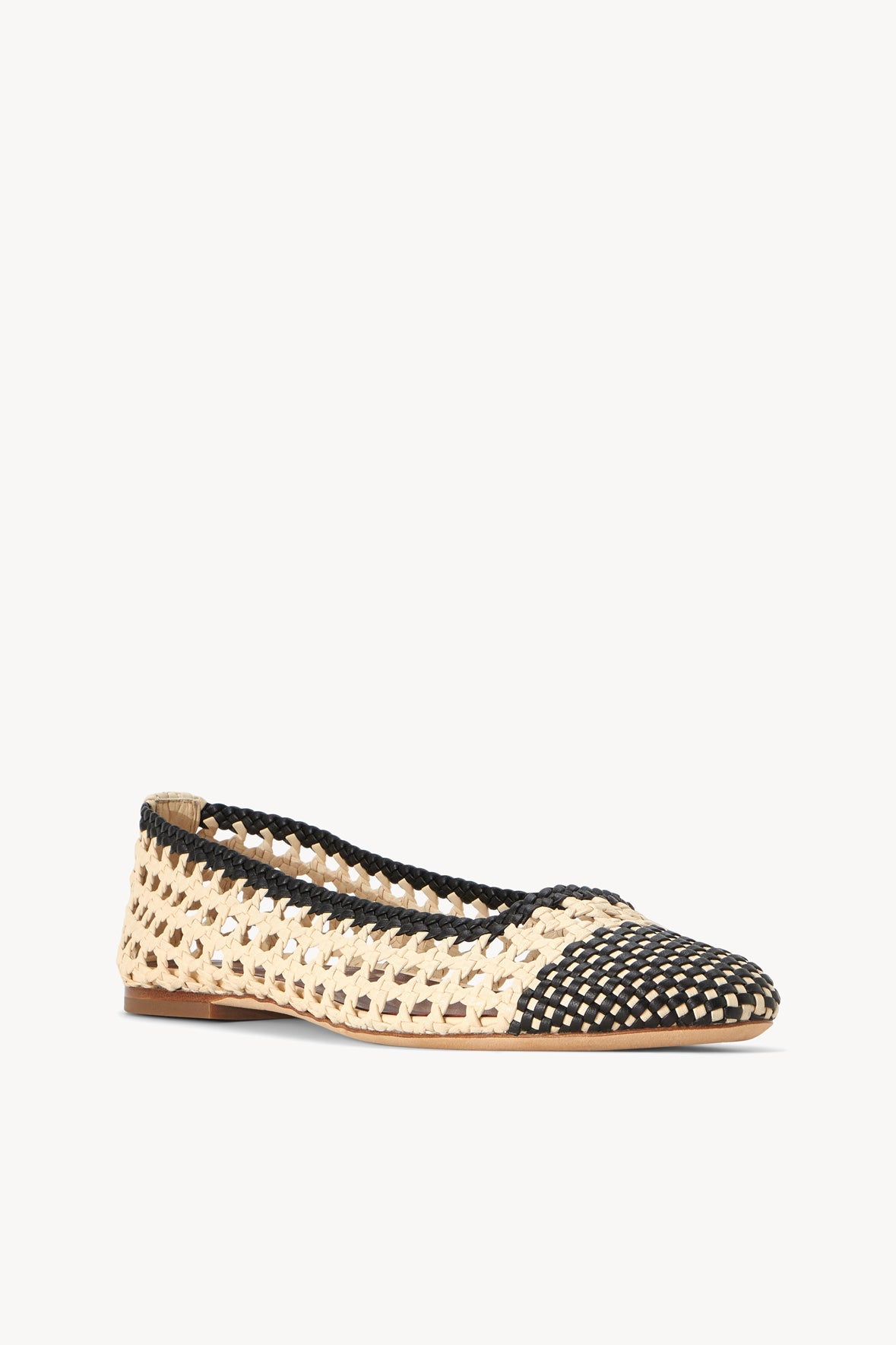 Nell Crochet Ballerina Sandal | Cream Black
